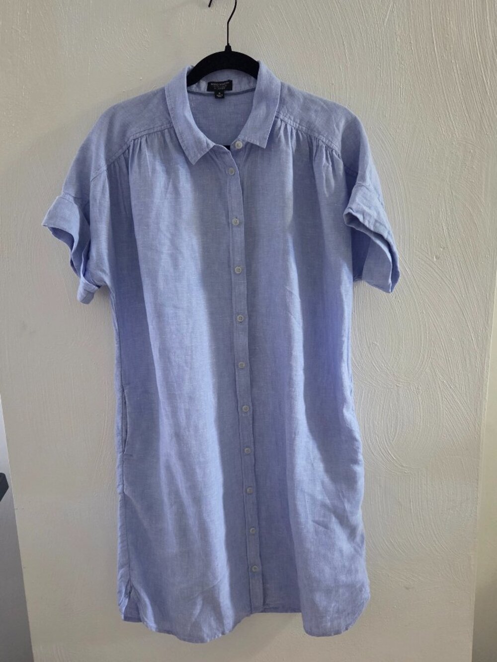 J. Crew Relaxed-fit Short-sleeve Blue Baird McNutt Irish Linen Shirtdress M - Picture 4 of 12
